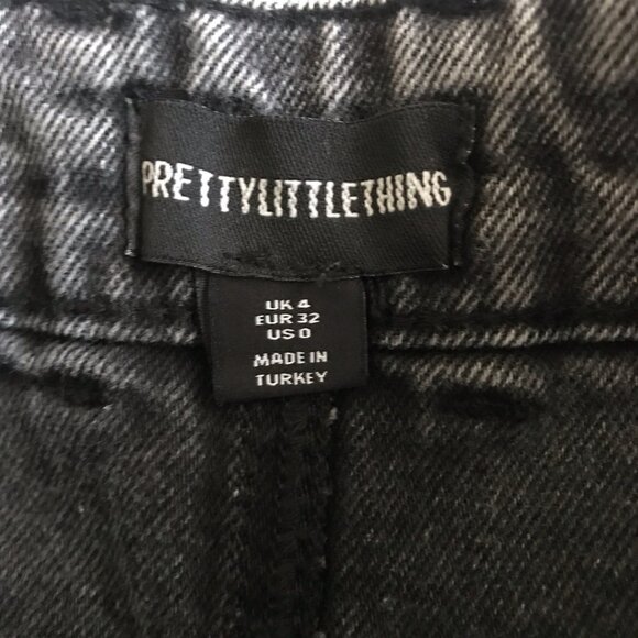 Prettylittlething Y2K Fashion Two-toned Dark Wash Denim Jean Mini Skirt Size 0 - Picture 3 of 5